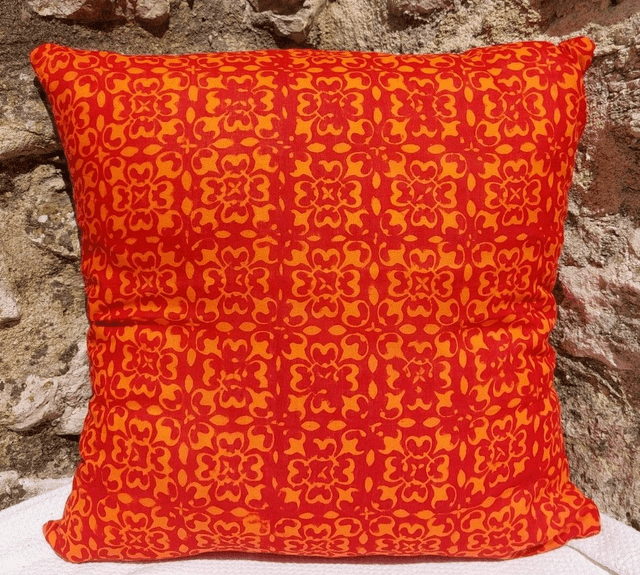 Housses de coussin d’été aux couleurs vives – Un souffle de soleil pour votre déco - Coton imprimé à la main en Inde (40x40 cm) 