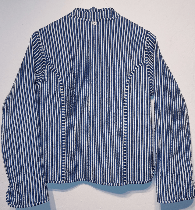 Veste réversible matelassée femme en coton imprimé à la main