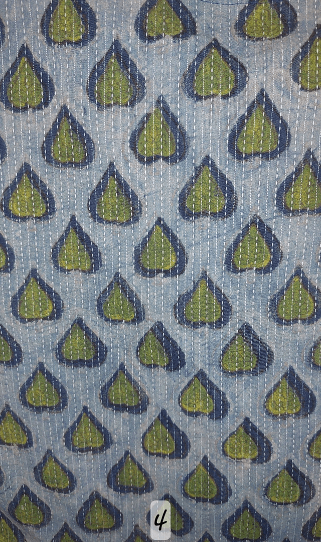 Sac besace en coton, teintures naturelles à la main, brodé kantha