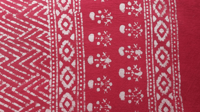 Châle, teinture naturelle rouge, coton imprimé à la main, écharpe légère, dupatta - Cadeau femme artisanal éthique