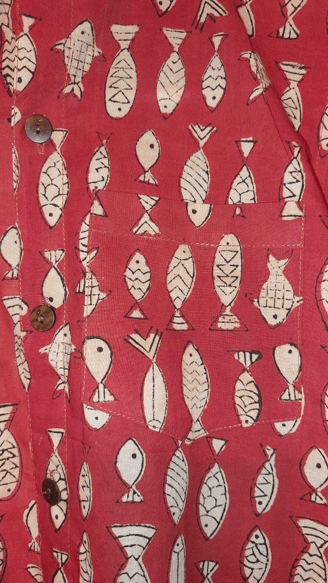 Chemise d'été - Garçon 2-7 ans - Coton indien léger - Imprimé à la main - Teintures naturelles - Manches courtes