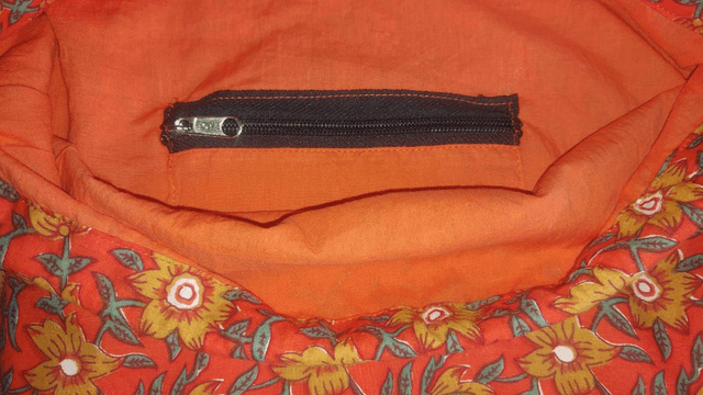Sac à dos en coton imprimé à la main façon blockprint