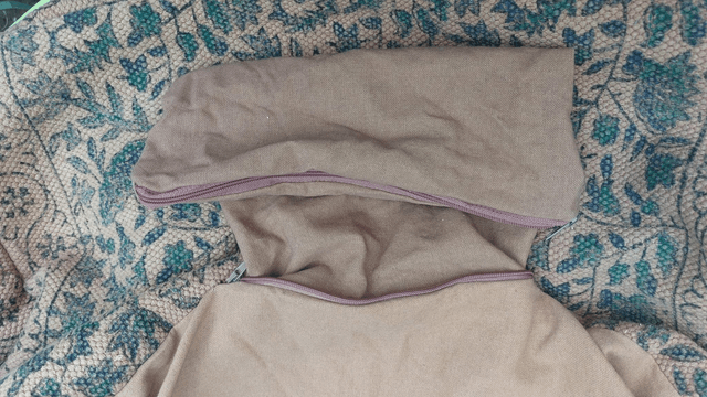 Pouf naturel en coton, tissé et imprimé à la main - teintures naturelles