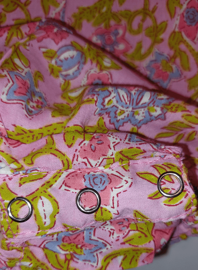 Combinaison barboteuse d'été - Bébé fille 6-24 mois - Manches - Coton indien léger - Motif floral coloré - Rose ou vert