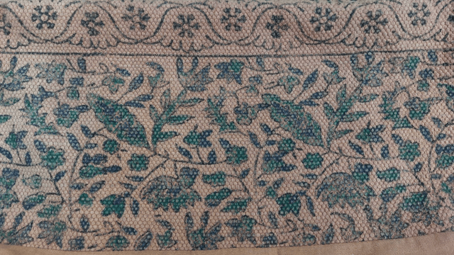 Pouf naturel en coton, tissé et imprimé à la main - teintures naturelles
