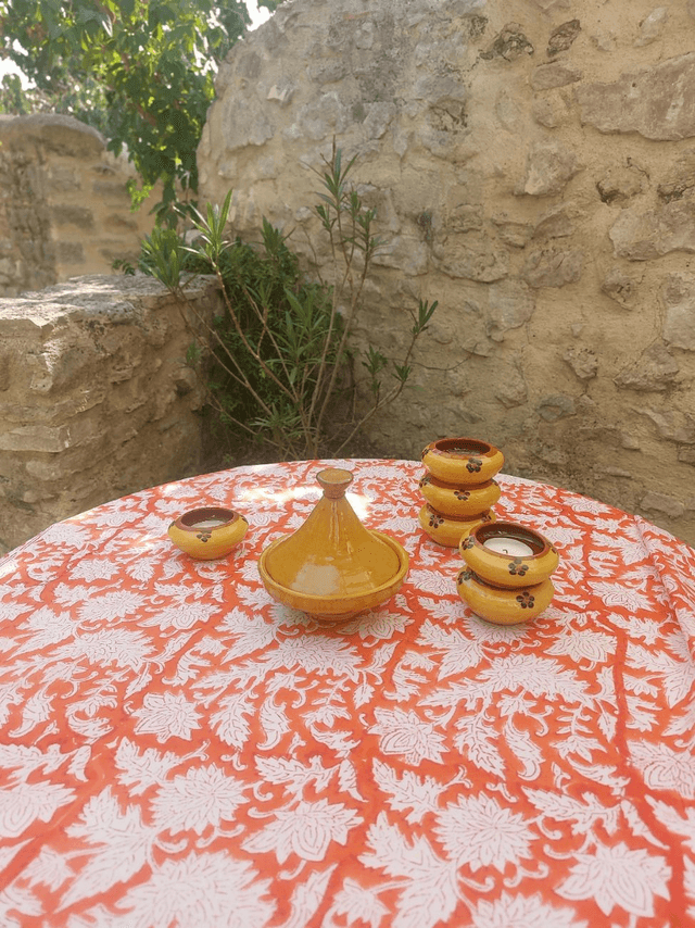 Paréo de plage en coton voile indien imprimé à la main – Motif floral orange et blanc – Étole & châle bohème 