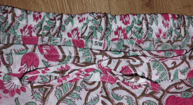 Pyjama femme en coton léger imprimé à la main – Ensemble boutonné deux pièces - rose et vert