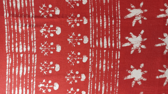 Étole, teinture naturelle rouge, coton imprimé à la main, écharpe légère - Cadeau femme artisanal éthique  