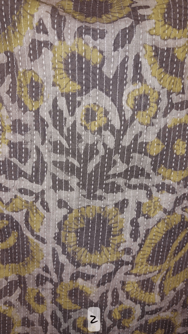 Sac besace en coton, teintures naturelles à la main, brodé kantha