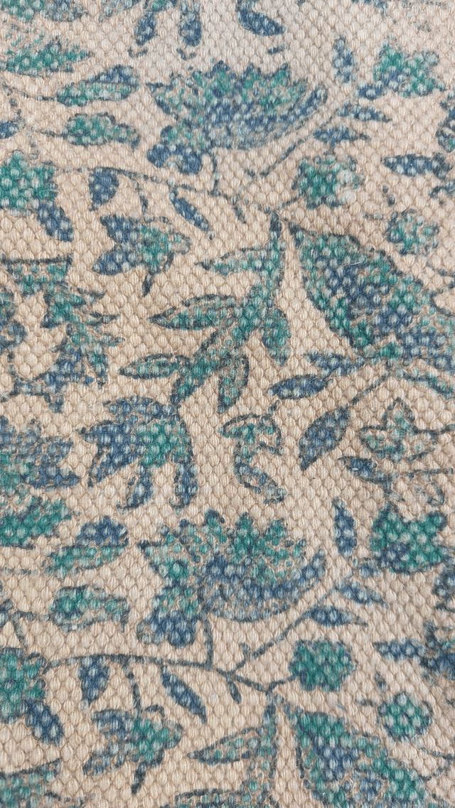 Pouf naturel en coton, tissé et imprimé à la main - teintures naturelles