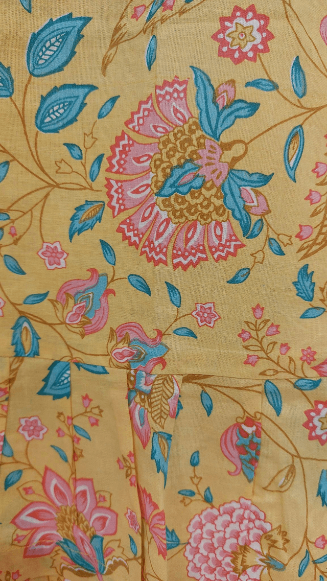 Robe d'été - Fille 2-7 ans - 3 couleurs - Coton indien léger imprimé à la main - Motif floral - Fermeture éclair