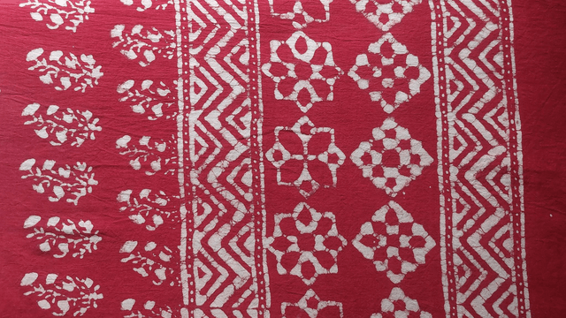 Châle, teinture naturelle rouge, coton imprimé à la main, écharpe légère, dupatta - Cadeau femme artisanal éthique