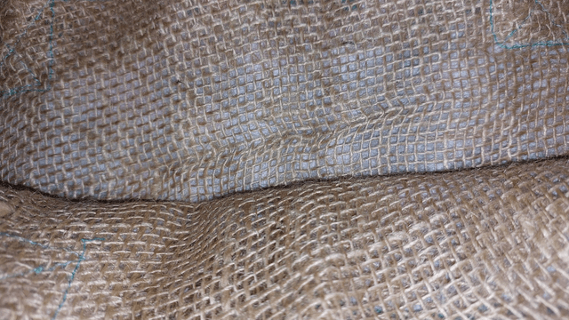 Sac en jute et coton imprimé à la main façon blockprint, tote bag, confectionné en Inde