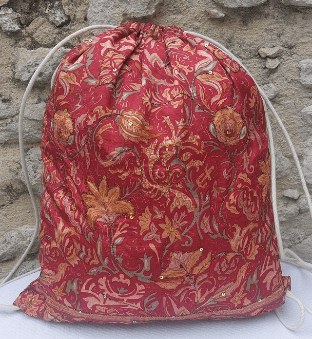 Sac à dos en sari vintage recyclé