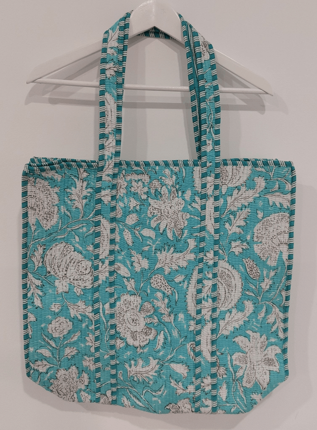 Sac cabas réversible matelassé – Tote bag doublé fait main, grand format pour courses, plage ou quotidien