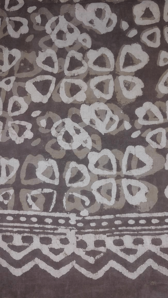 Paréo de plage en coton indien imprimé à la main – Motif floral - Teinture naturelle beige et taupe – Étole & châle bohème  - Slow fashion 
