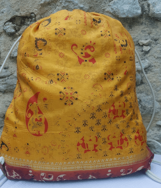 Sac à dos en sari vintage recyclé