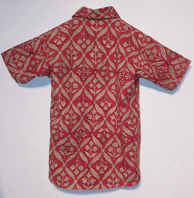Chemise d'été - Garçon 2-7 ans - Coton indien léger - Imprimé à la main - Teintures naturelles - Manches courtes