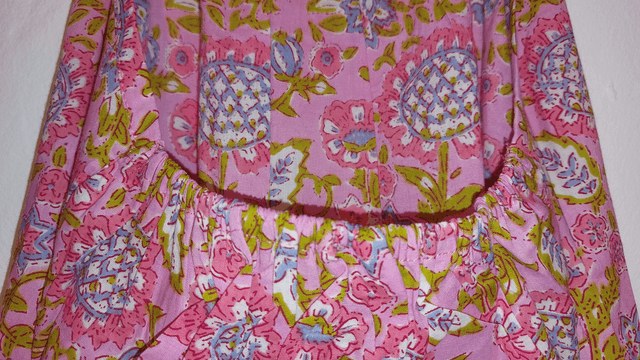Robe d'été - Fille 2-9 ans - 3 couleurs - Coton indien léger imprimé à la main - Motif floral rose