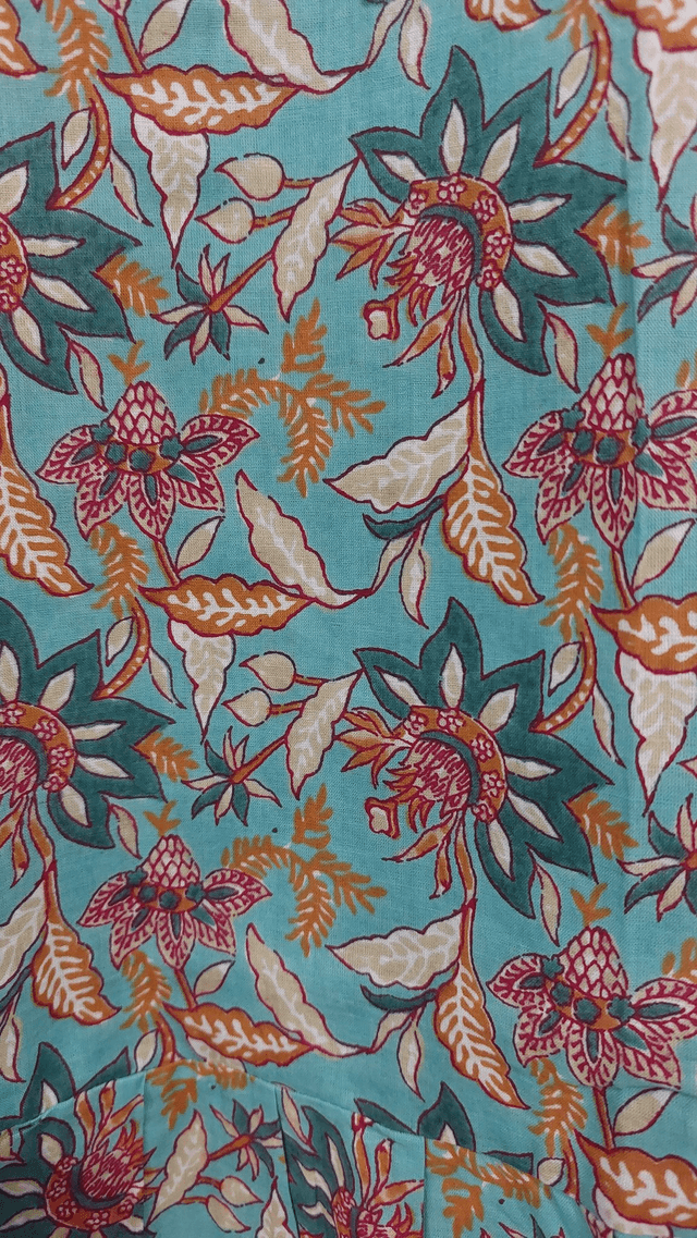 Robe d'été - Fille 2-7 ans - 3 couleurs - Coton indien léger imprimé à la main - Motif floral - Fermeture éclair