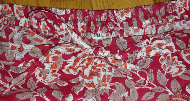 Pyjama femme en coton léger – imprimé floral orange et rouge -  fait main – ensemble été confortable – cadeau artisanal