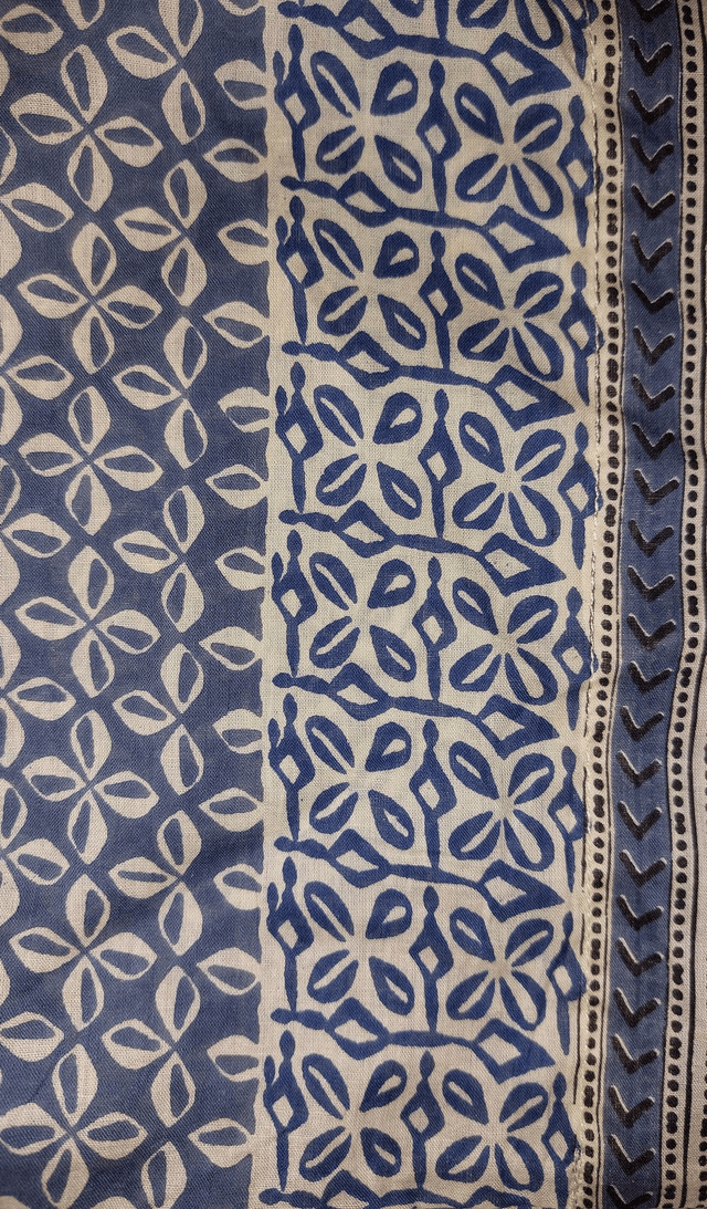 Chemise d'été homme manches courtes, coton léger, motif floral bleu et beige