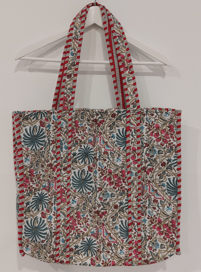 Sac cabas réversible matelassé – Tote bag doublé fait main, grand format pour courses, plage ou quotidien