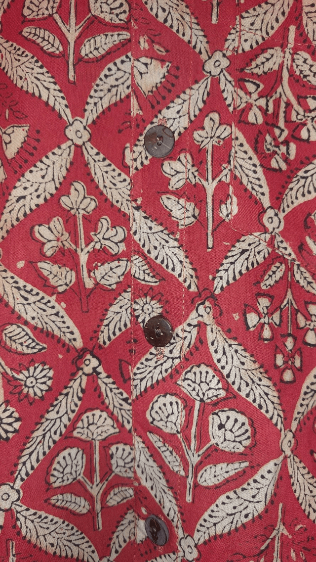 Chemise d'été - Garçon 2-7 ans - Coton indien léger - Imprimé à la main - Teintures naturelles - Manches courtes