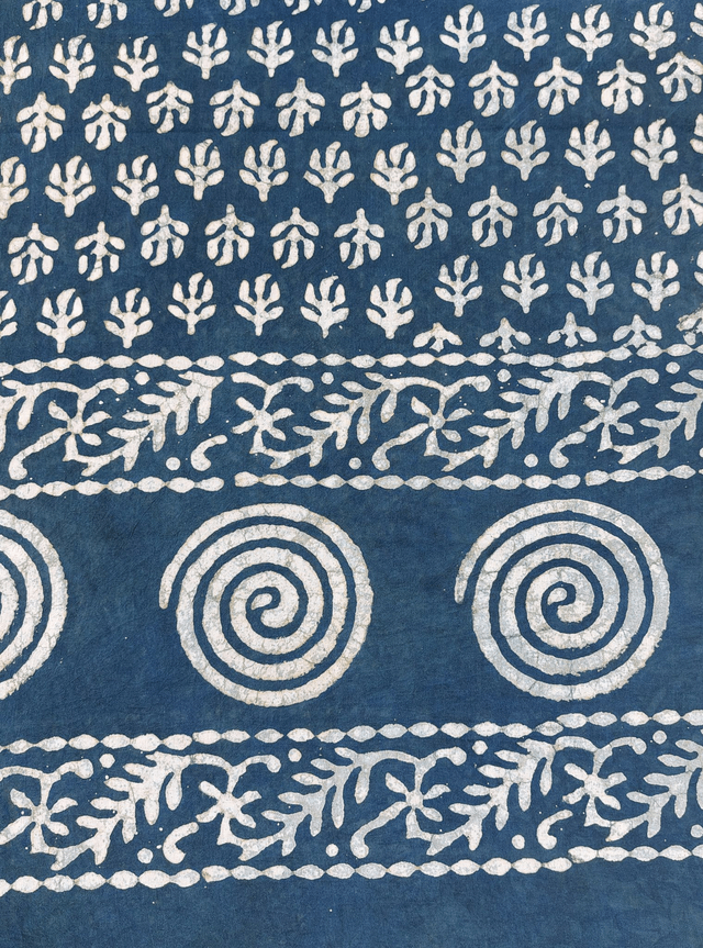 Étole, teinture naturelle verte, coton imprimé à la main, écharpe légère, indigo - Cadeau femme artisanal éthique 
